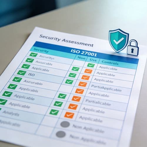 Verklaring van Toepasselijkheid SoA ISO 27001 voorbeeld tabel met Annex A controls